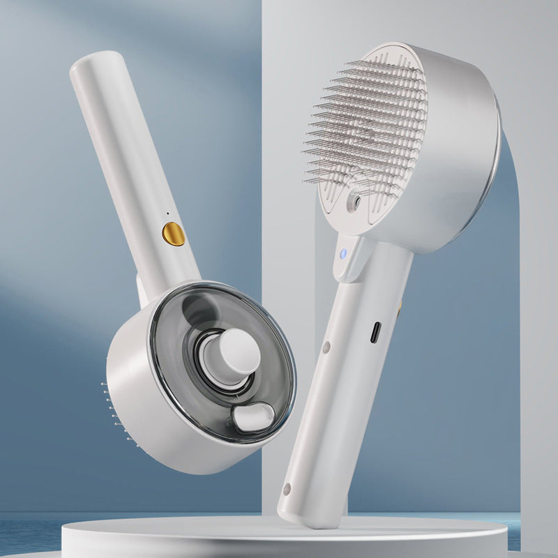 Pet Hair Grooming Brush 3-in-1 | Mist Spray | UVC Sterilization | USB Charging