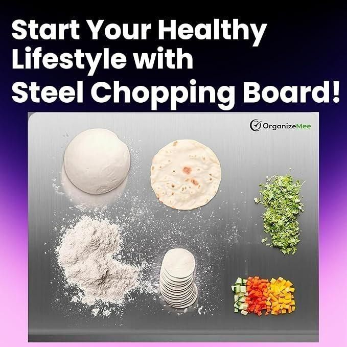 Steel Chopping Board | Easy to Clean | Counter-top Support