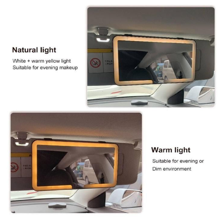 Car Vanity Mirror | Rechargeable | LED Lights
