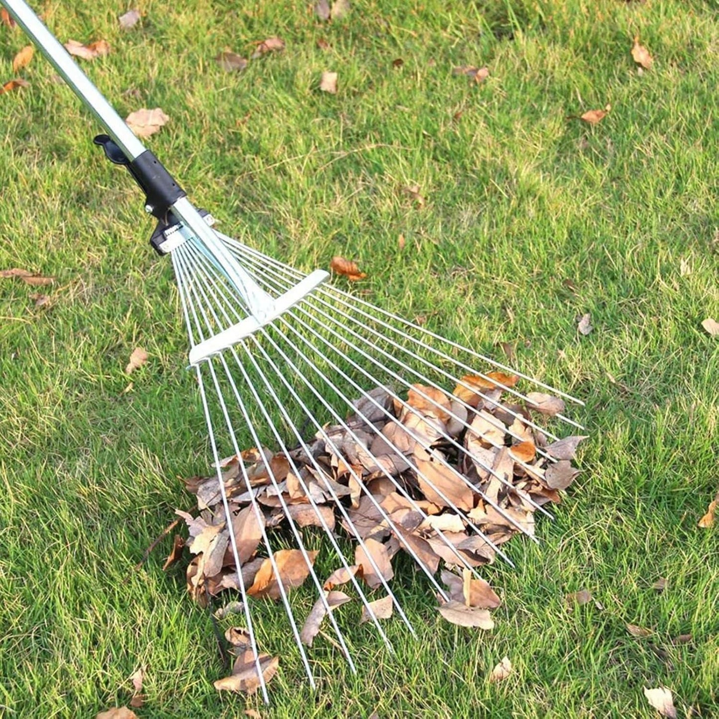 Garden Cleaning Rake Tool | Adjustable Width &  Length