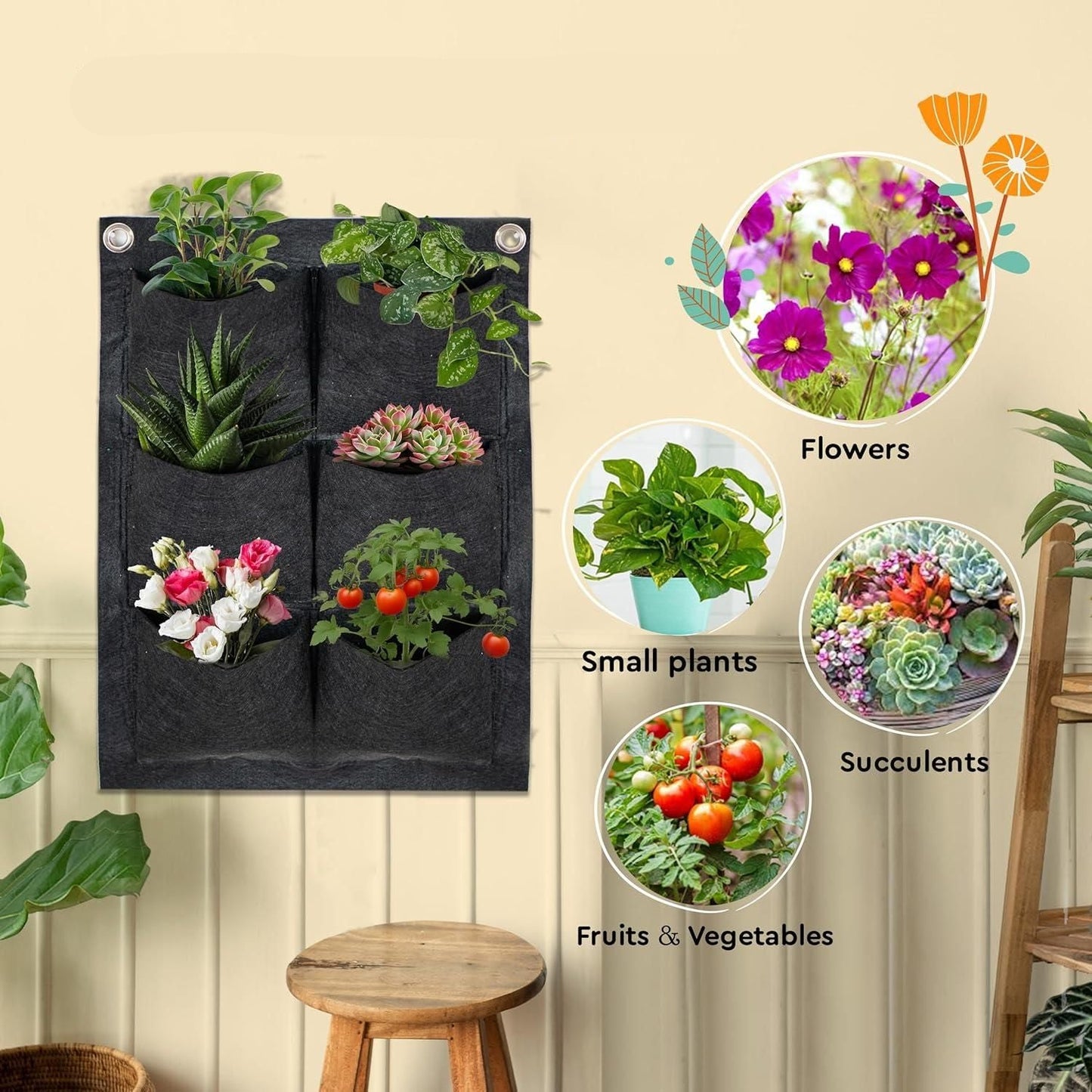 Wall Planter | 6-Pocket | Aeroponic