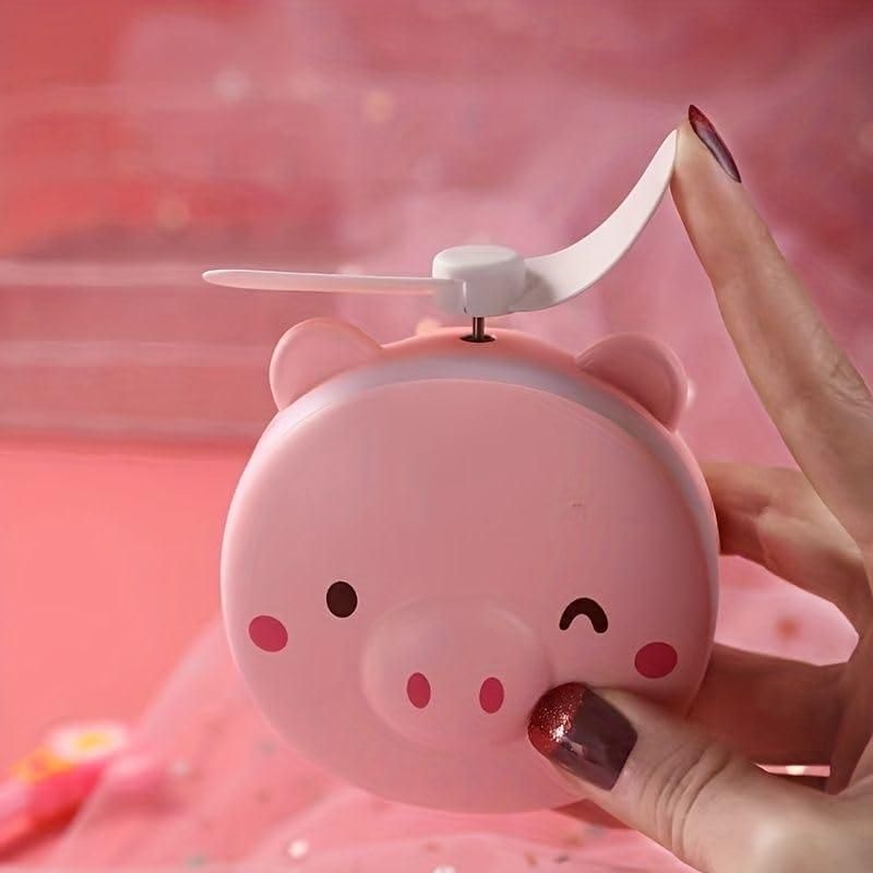 Piggy Pocket Fan | Makeup Mirror | Lights