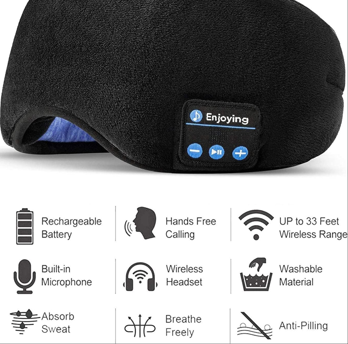 Wireless Eye Mask with Stereo Speakers