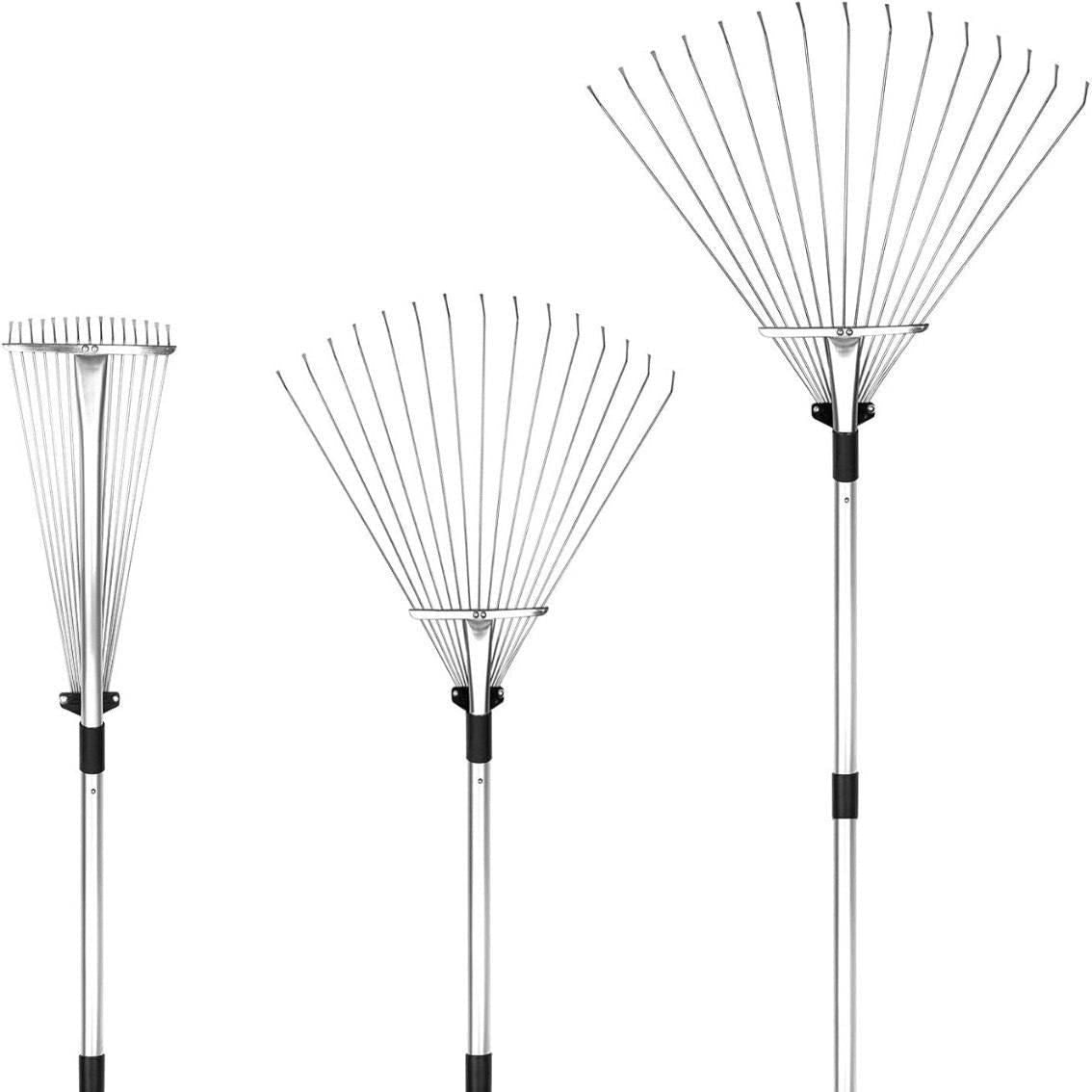 Garden Cleaning Rake Tool | Adjustable Width &  Length