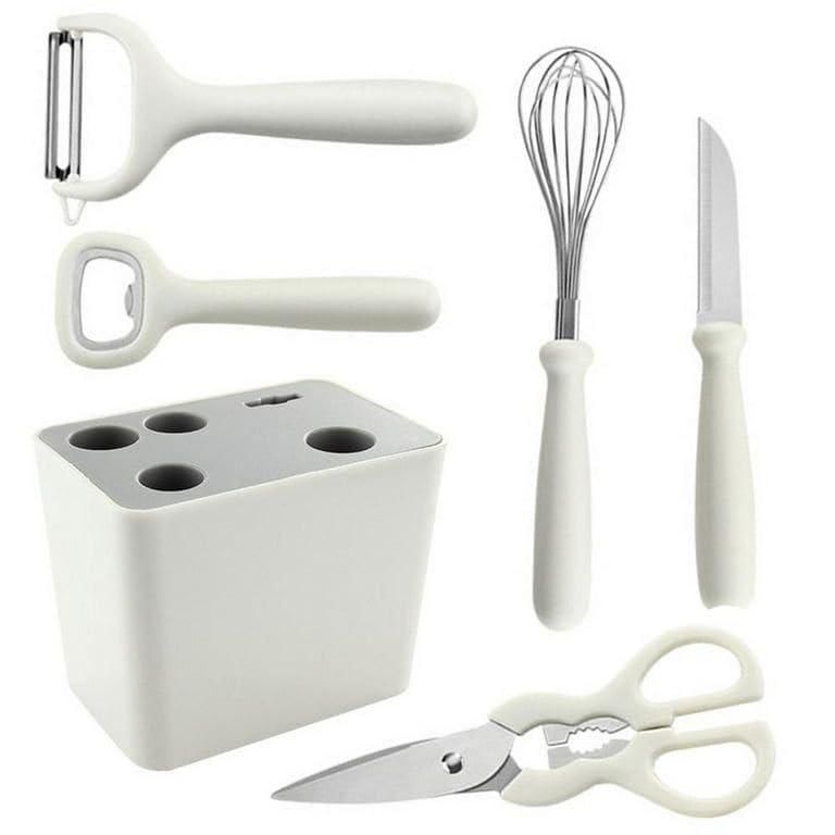Cooking Knife Set | Stand | White